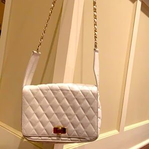 Zenith white leather quilted crossbody bag